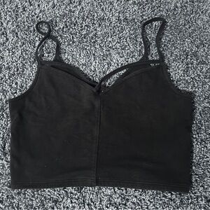 black cropped hollister tank top